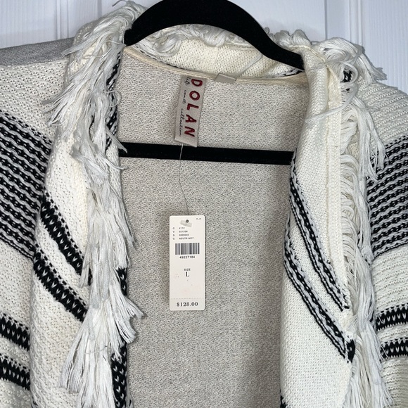 Anthropologie DOLAN Sonia Fringe Sweater Jacket Open Front - Picture 5 of 9